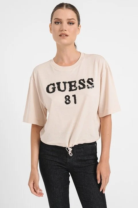 Жіночий кроп-топ GUESS Activewear із затяжкою / Блідо-рожевий / Розмір S, фото №2 Жіночий кроп-топ GUESS Activewear із затяжкою / Блідо-рожевий / Розмір S, фото №2