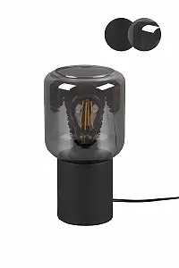 Настільна лампа Niklas Метал Скляний плафон Димчастий E27 24 см - Фото 1