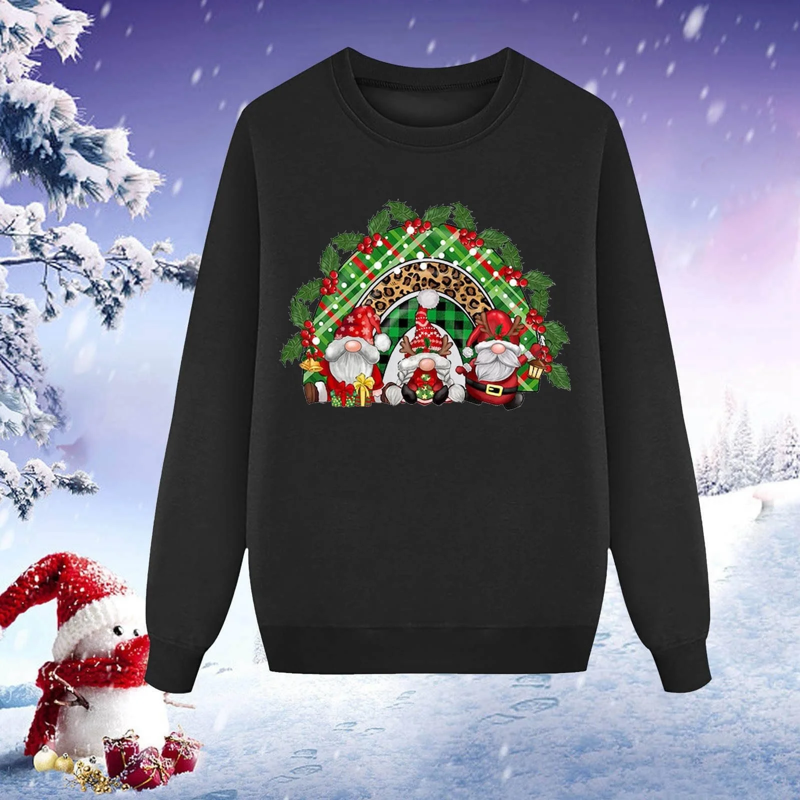 Рождественский свитер Eauptffy, семейный набор, рождественский свитер для пар, семейный свитер, рождественский свитер с круглым вырезом, унисекс, зимний свитер, рождественская футболка с принтом елки, фото №2 Рождественский свитер Eauptffy, семейный набор, рождественский свитер для пар, семейный свитер, рождественский свитер с круглым вырезом, унисекс, зимний свитер, рождественская футболка с принтом елки, фото №2