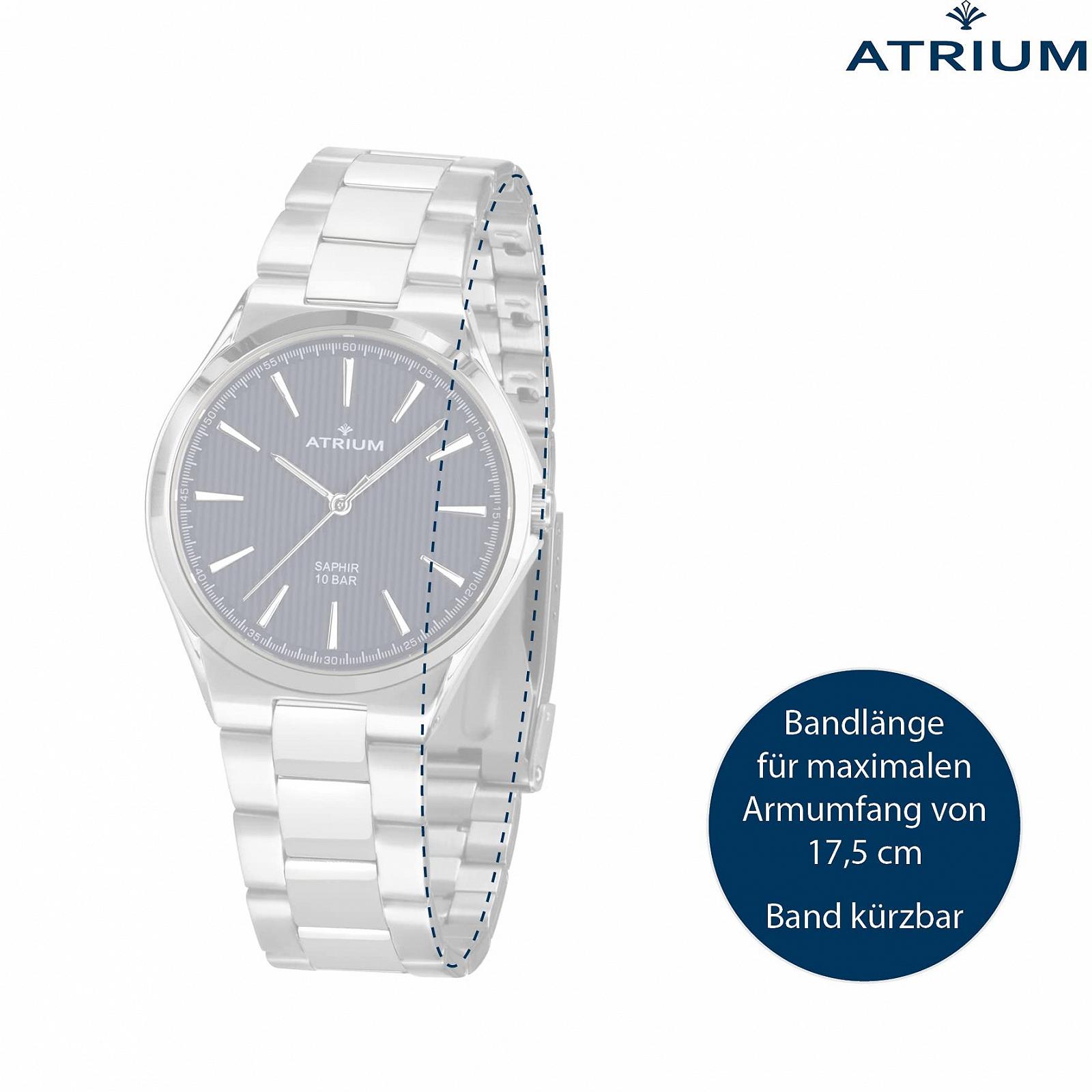 Женские часы Analogue Quartz Atrium A34-35, нержавеющая сталь, сапфировое стекло, браслет из нержавеющей стали, серебристый, синий, серебристый, браслет, фото №2