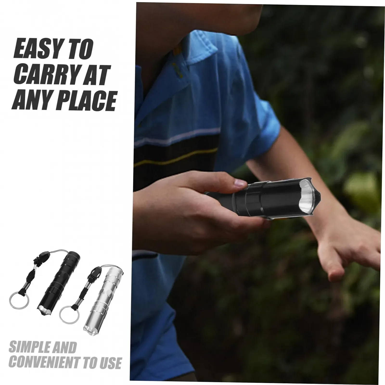 Міні ліхтарик Angoily 2 шт. Чорний, фото №5