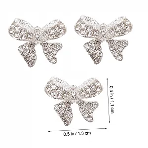 Підвіска для нігтів Бантик Сріблястий цинковий сплав synthetic.ua - Фото 1