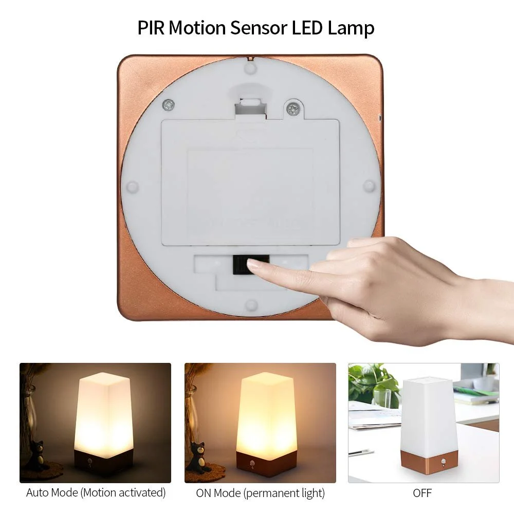 Настільна лампа нічник Andoer LED датчик руху PIR портативна на батарейках, фото №7