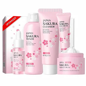 Набір для догляду за шкірою LAIKOU Sakura, набір для догляду за обличчям Sakura з 5 предметів для підлітків - Фото 1