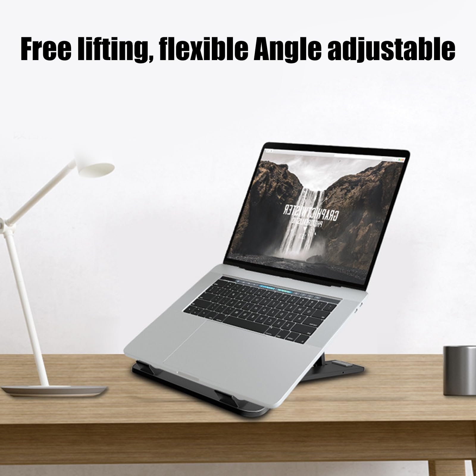 Підставка для ноутбука регульована портативна складна підставка-підвищення для ноутбука з покращеним відведенням тепла, декілька кутів, товста, фото №4 Підставка для ноутбука регульована портативна складна підставка-підвищення для ноутбука з покращеним відведенням тепла, декілька кутів, товста, фото №4