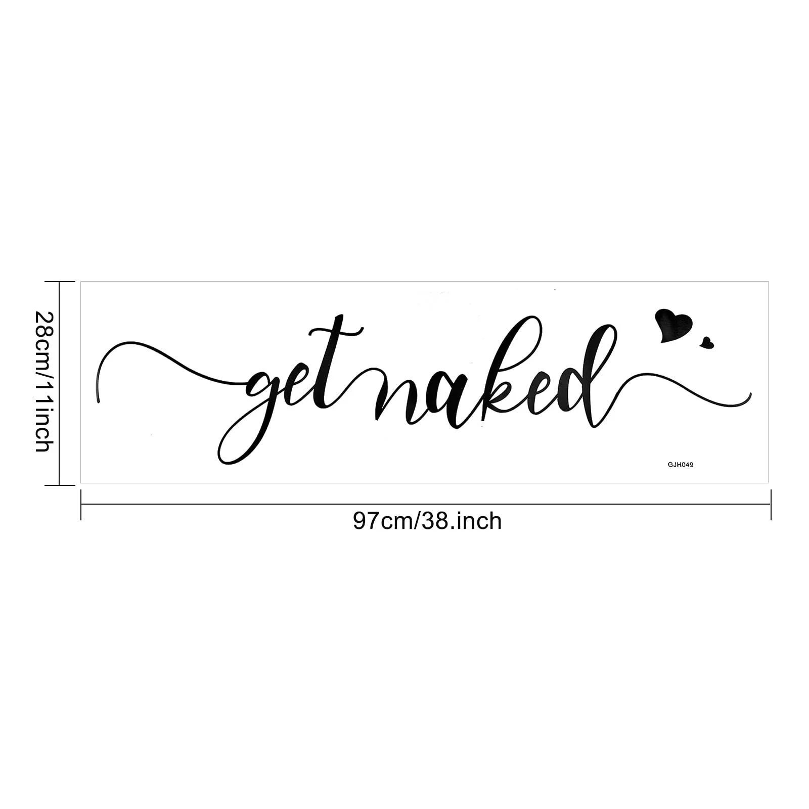 Наклейка на стіну SUPERDANT Get Naked Вінілова Чорна 28 x 97 см, фото №2