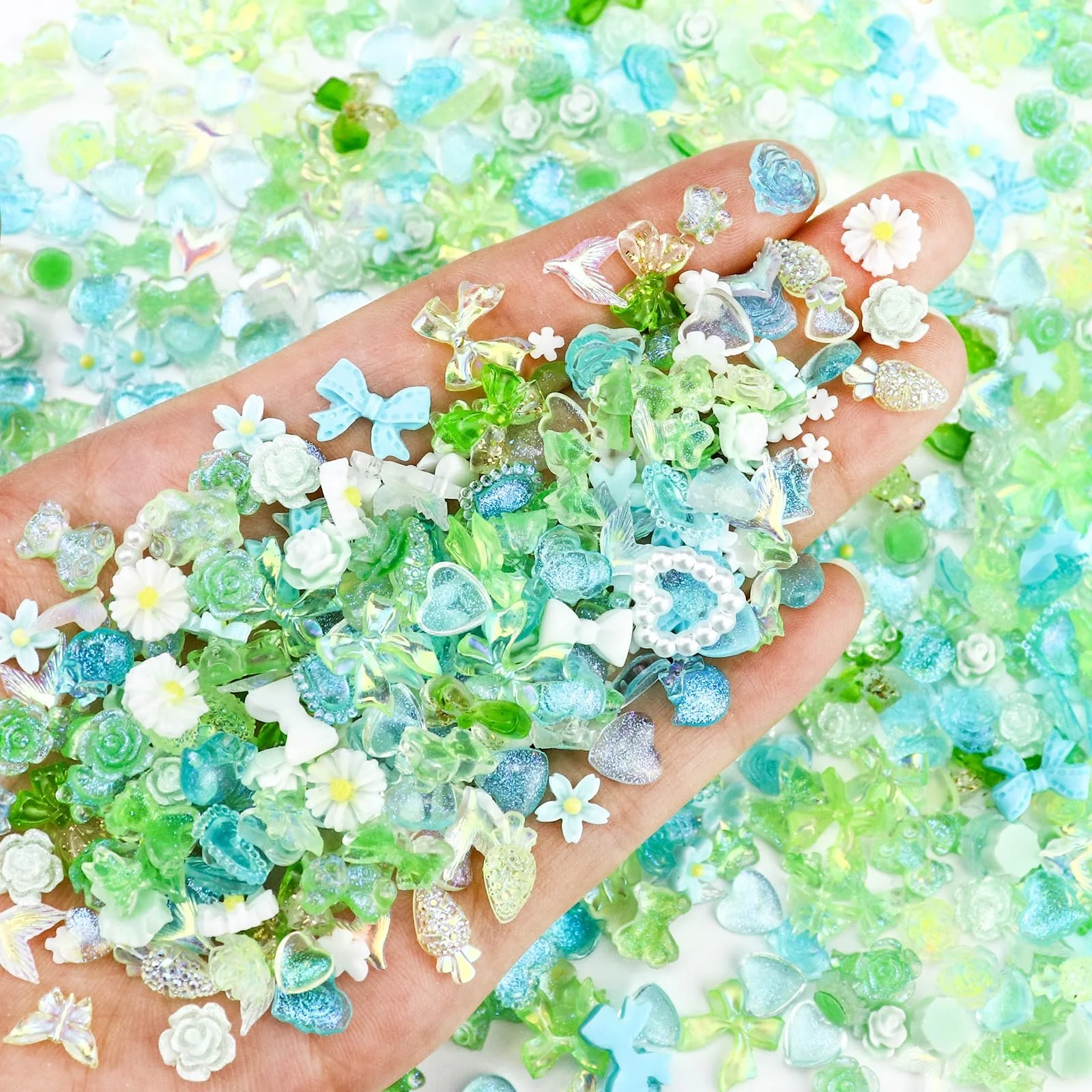 3D Подвески для ногтей Цветы банты Сердце Звезда Y2K 320 шт, фото №2