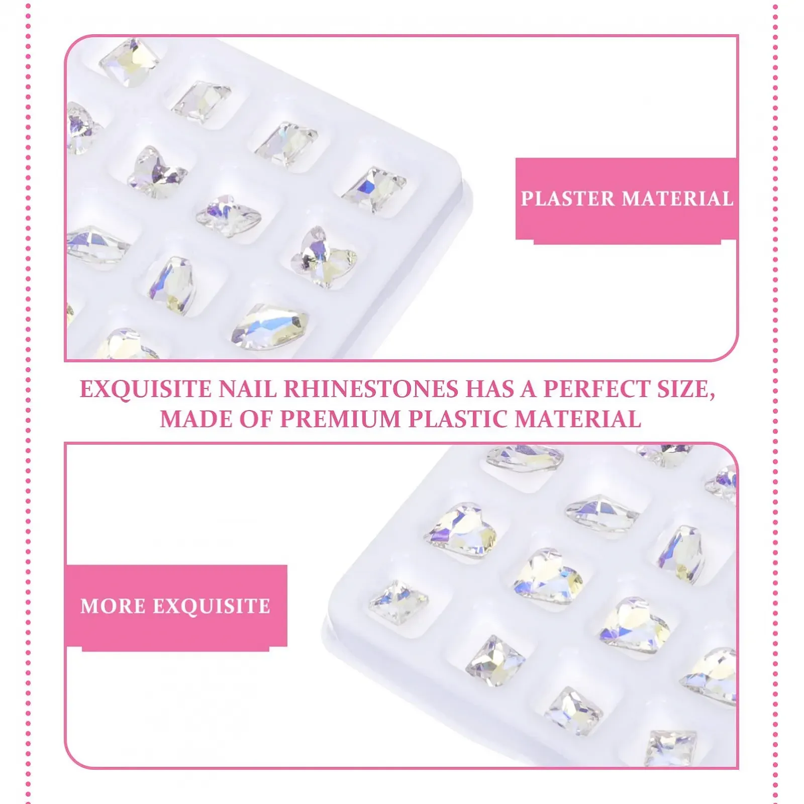 Стразы Healvian 80 шт. Украшения для ногтей. Аксессуары для ногтей своими руками. Орнамент. Аксессуары для ногтей своими руками. Подвески. Аксессуары для ногтей. Формованный дриль. Пластик, фото №4
