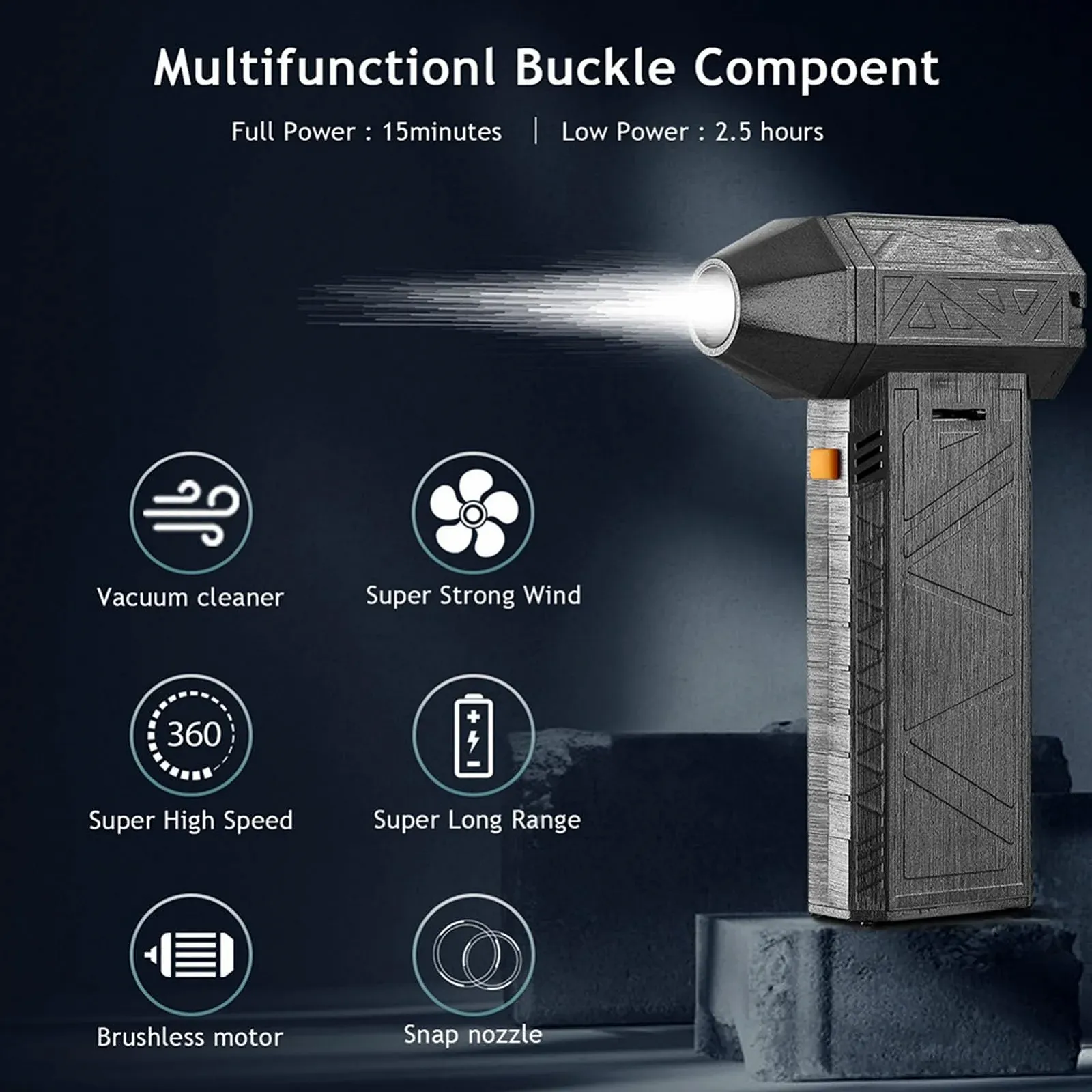 Електрична повітродувка OPPWONG 3 швидкості 130 000 RPM, фото №6 Електрична повітродувка OPPWONG 3 швидкості 130 000 RPM, фото №6