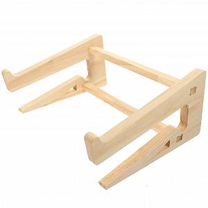 Підставка для ноутбука дерев'яна FRCOLOR Компактна та стабільна Ергономічна для пристроїв, збільшує висоту екрана для спини, полегшення зап'ястя для столу та офісу - Фото 1