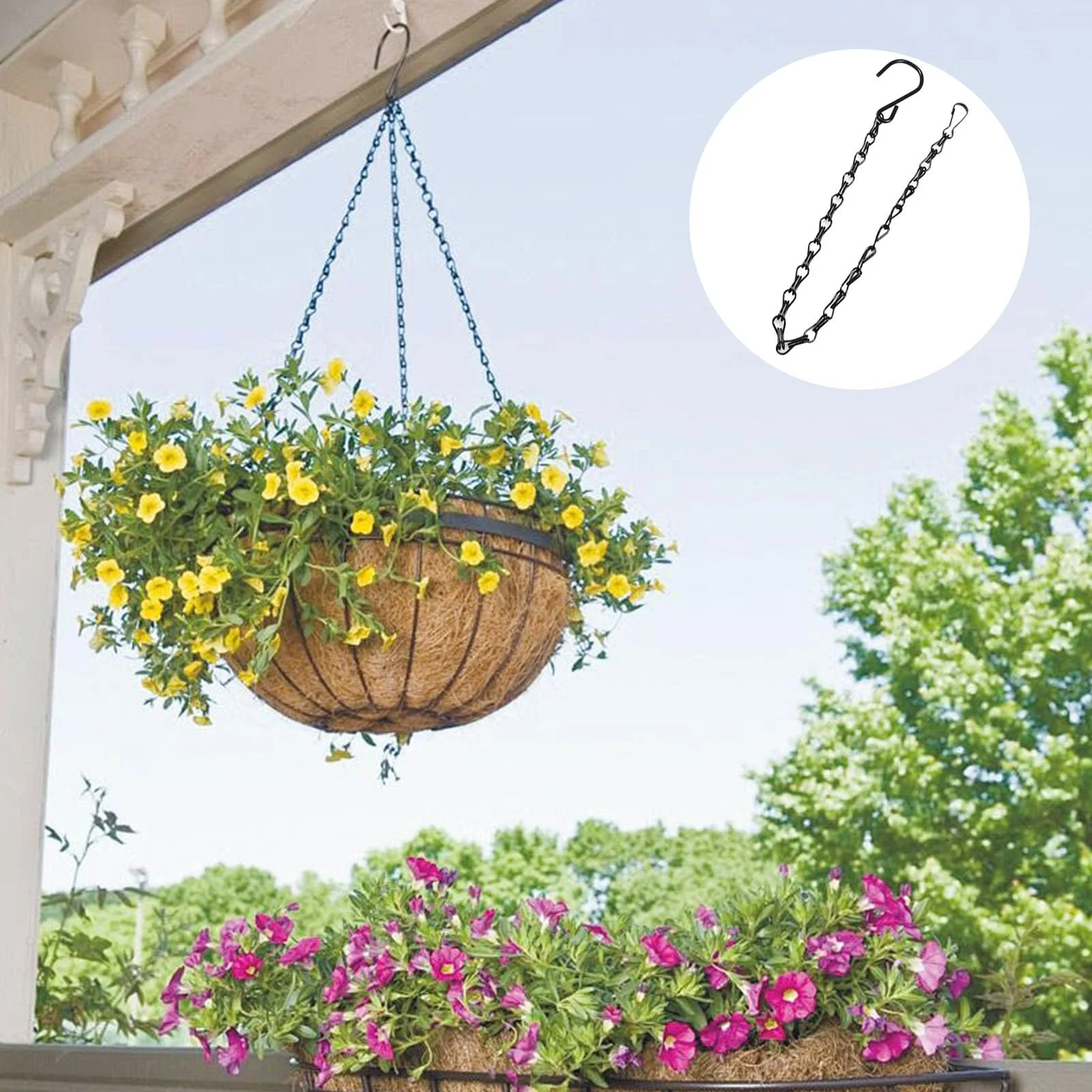 Ланцюги для підвісних кошиків Металеві 50 см Набір із 6 шт., фото №4