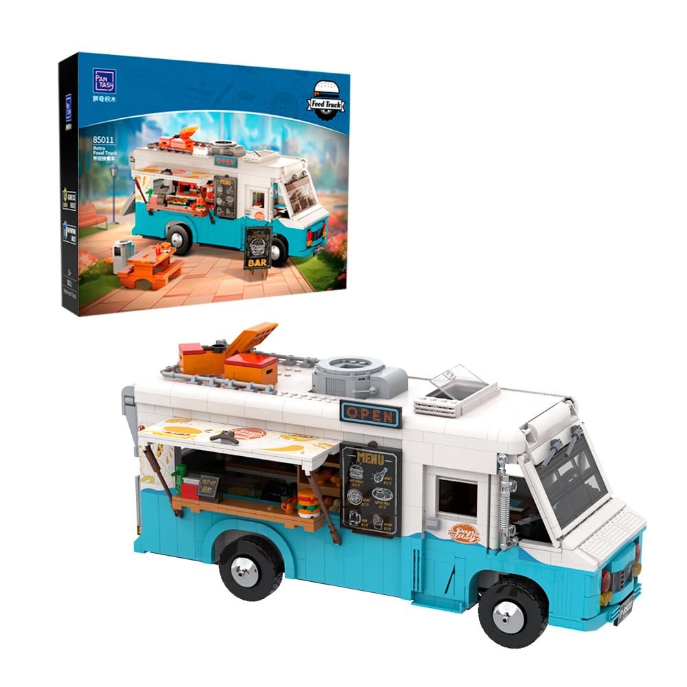 Набір для будівництва PANTASY Nostalgic Food Truck Retro Step Van для підлітків і дорослих Колекційна модель, фото №1