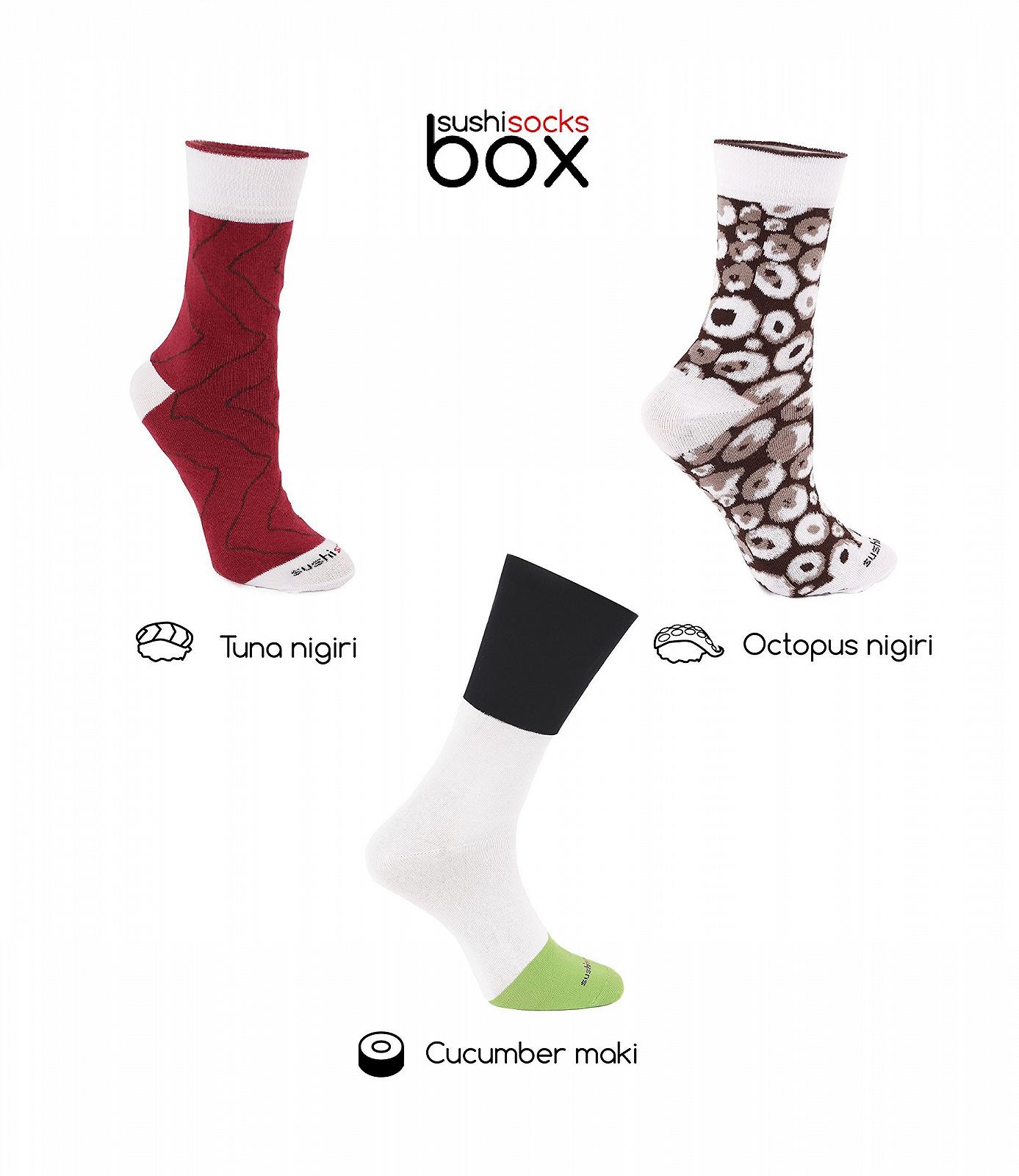 Шкарпетки Rainbow Socks Sushi Box Тунець Огірок Ошинко Макі - 3 пари, фото №4