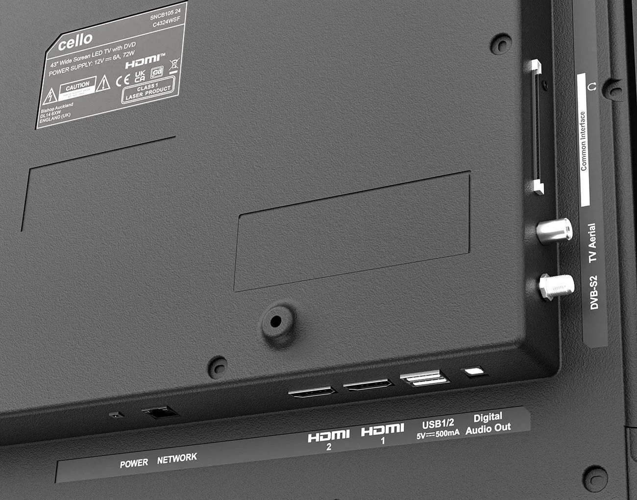 Телевізор 43" Cello C4324WSF / Full HD / 60 Гц / LED / Smart TV (WebOS) / Wi-Fi / Bluetooth / T2 / DVD, фото №7