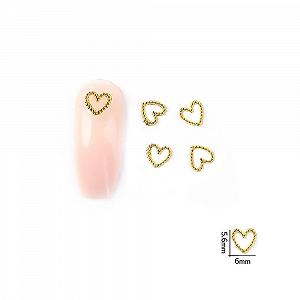 Прикраса для нігтів Серце Золото Метал 3D 50 шт synthetic.ua - Фото 1