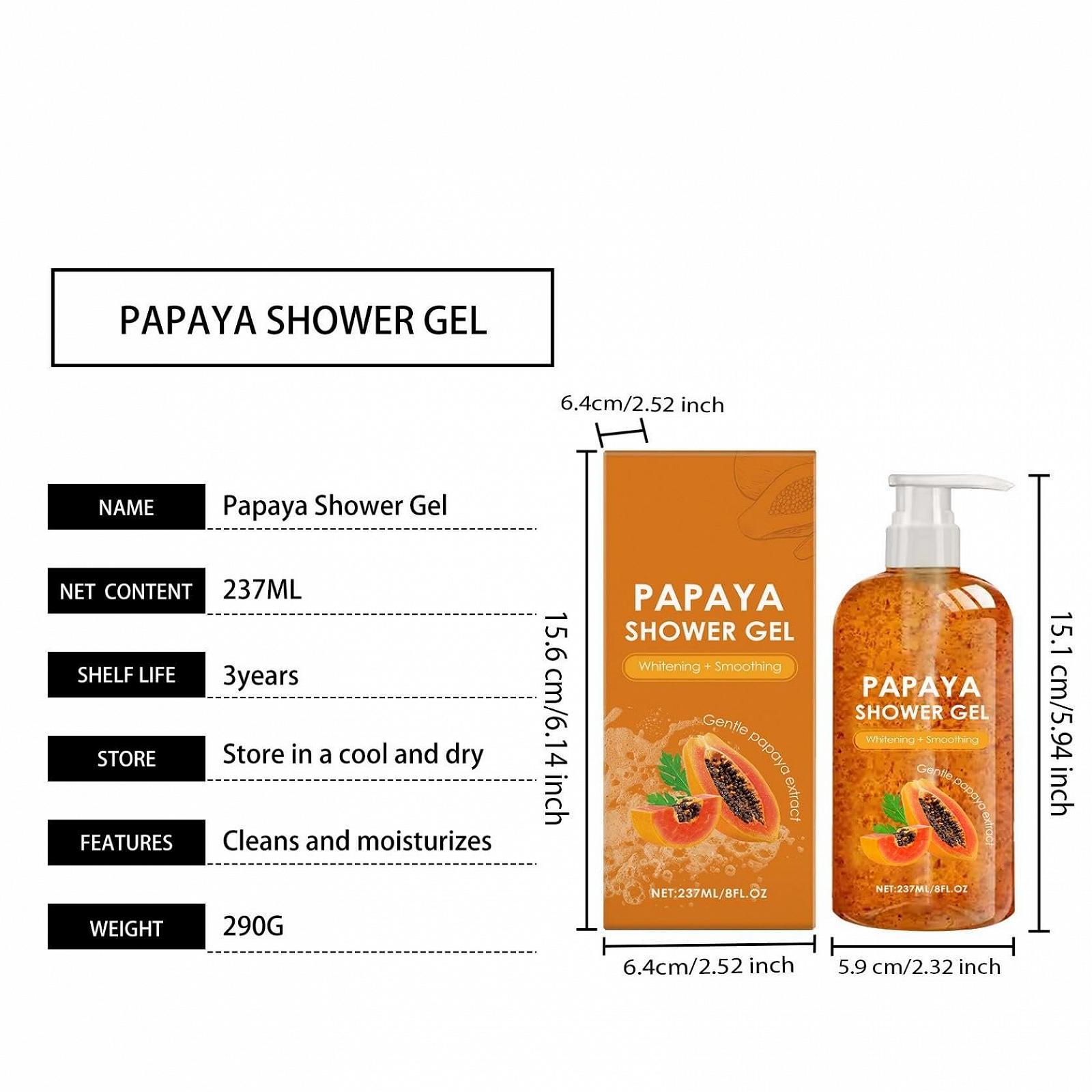 Гель для душу Papaya Зволожуючий з папаєю Освітлюючий та розгладжуючий, фото №8