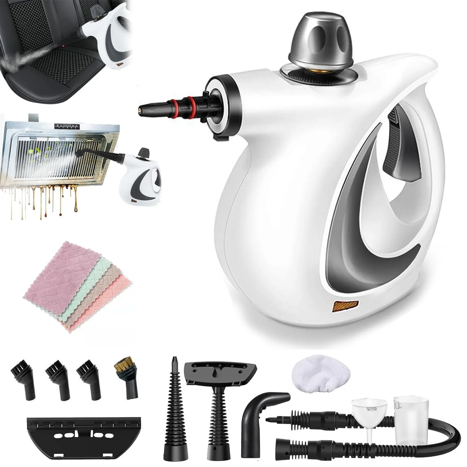 Пароочисник Steamburst 2025 Upgrade 1050 W 3.2 бар 12 насадок Grey, фото №1