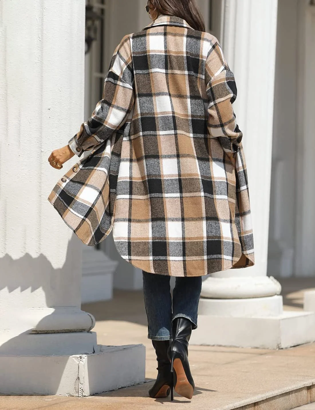 Рубашка-пиджак Sukany В клетку с длинными рукавами, фото №6