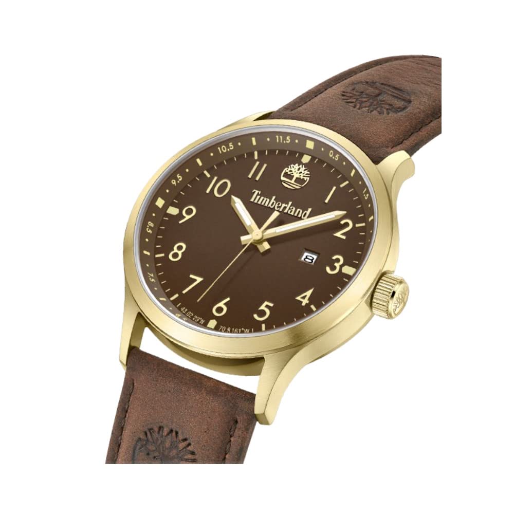 Годинник Timberland Analogue Quartz TDWGF0009604 Унісекс з шкіряним ремінцем, коричневий, фото №2 Годинник Timberland Analogue Quartz TDWGF0009604 Унісекс з шкіряним ремінцем, коричневий, фото №2