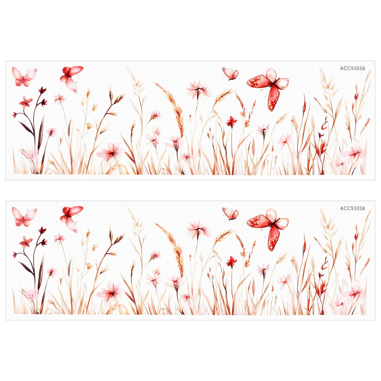 Наклейки на стіну Pack of 2 Flowers Grass Butterflies Green, фото №1 Наклейки на стіну Pack of 2 Flowers Grass Butterflies Green, фото №1