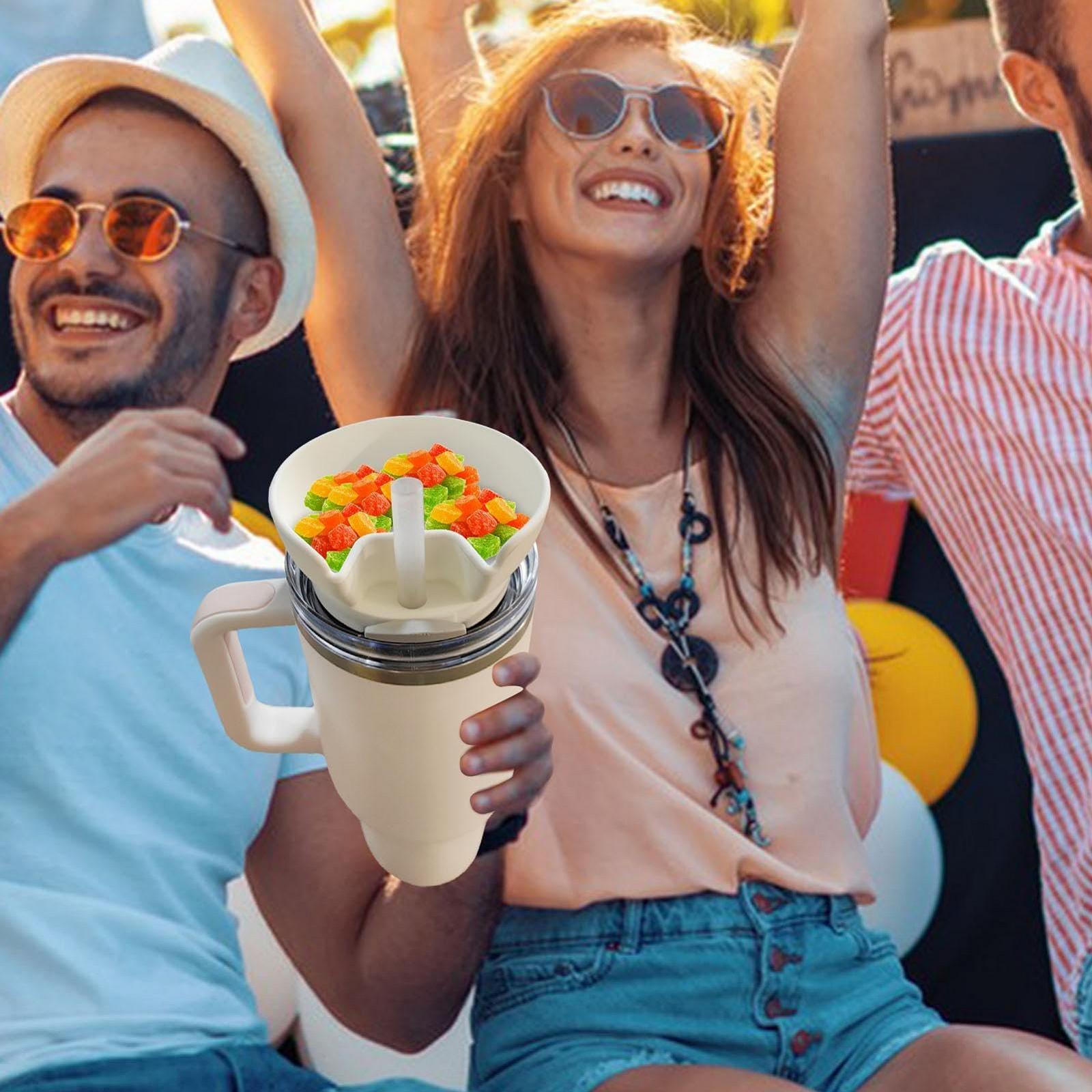 Кухоль з мискою для снеків 2-в-1, Герметичний портативний дорожній кухоль, фото №6