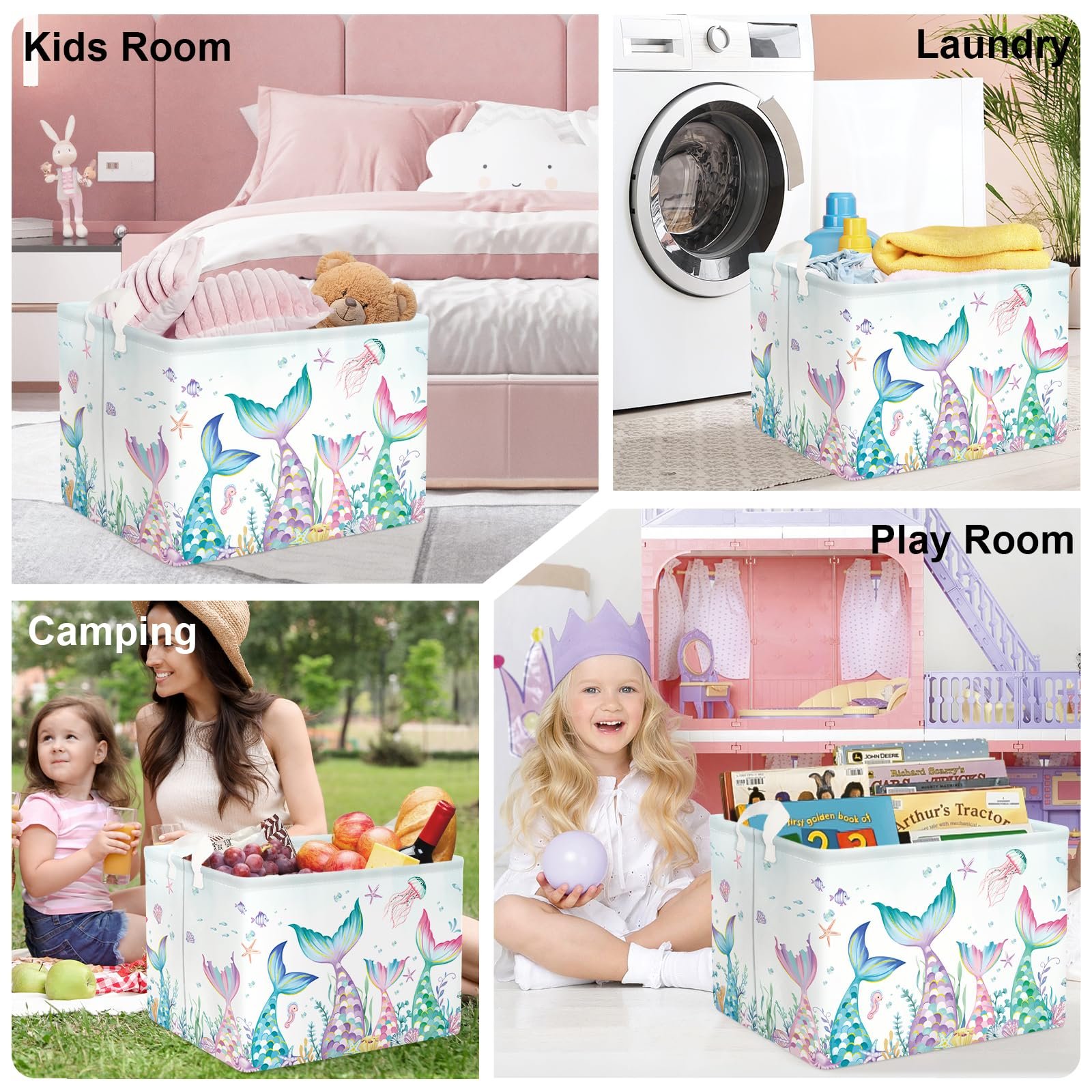 Корзина для игрушек Детская HUUMONSS Хвост Русалки для девочек Большая, фото №7