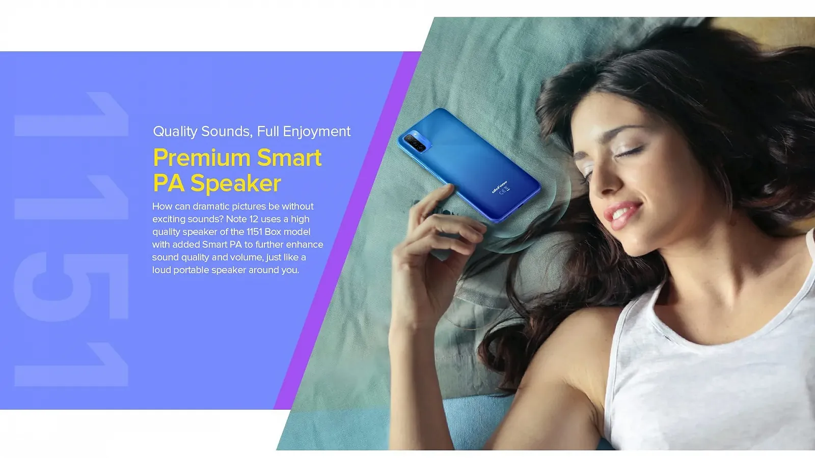 Смартфон Ulefone Note 12 4GB + 128GB 6.82 дюйма 7700mAh 13MP Dual SIM 4G Blue, фото №5