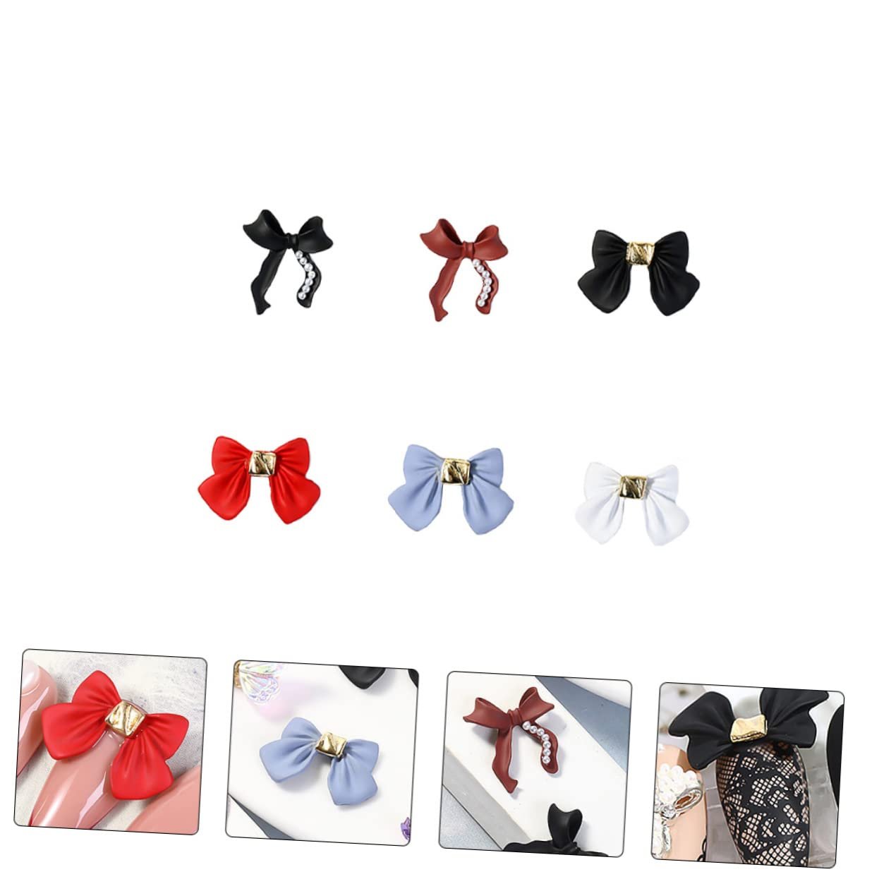 Набір прикрас для нігтів Healeved 18 шт, банти, аксесуари для манікюру, випадкові дизайни, фото №9