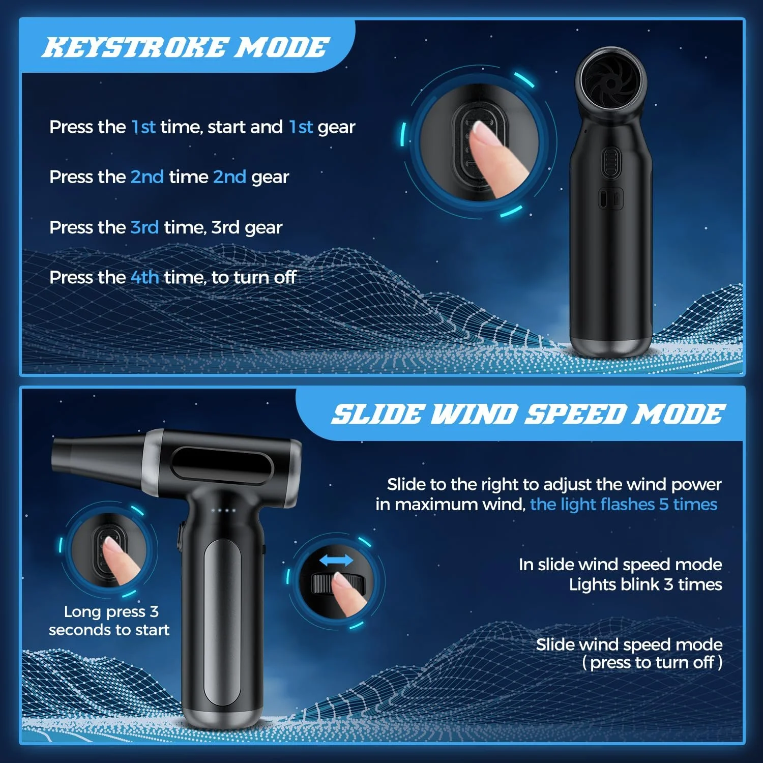 Аккумуляторная воздуходувка MegaFlow50 110000 RPM 3 скорости, фото №6 Аккумуляторная воздуходувка MegaFlow50 110000 RPM 3 скорости, фото №6