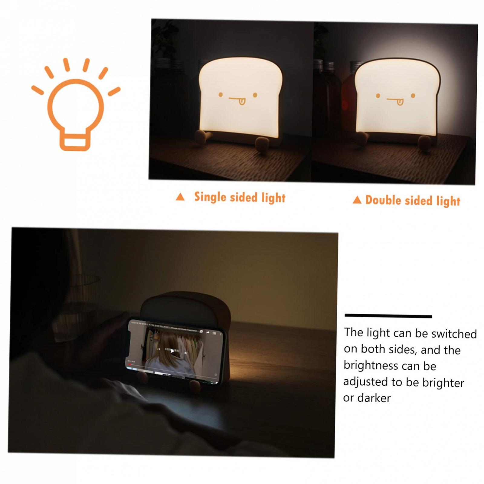 Світильник Housoutil Toast Mobile Phone Holder LED для столу USB Настільна лампа з ABS Набір 2 шт., фото №4