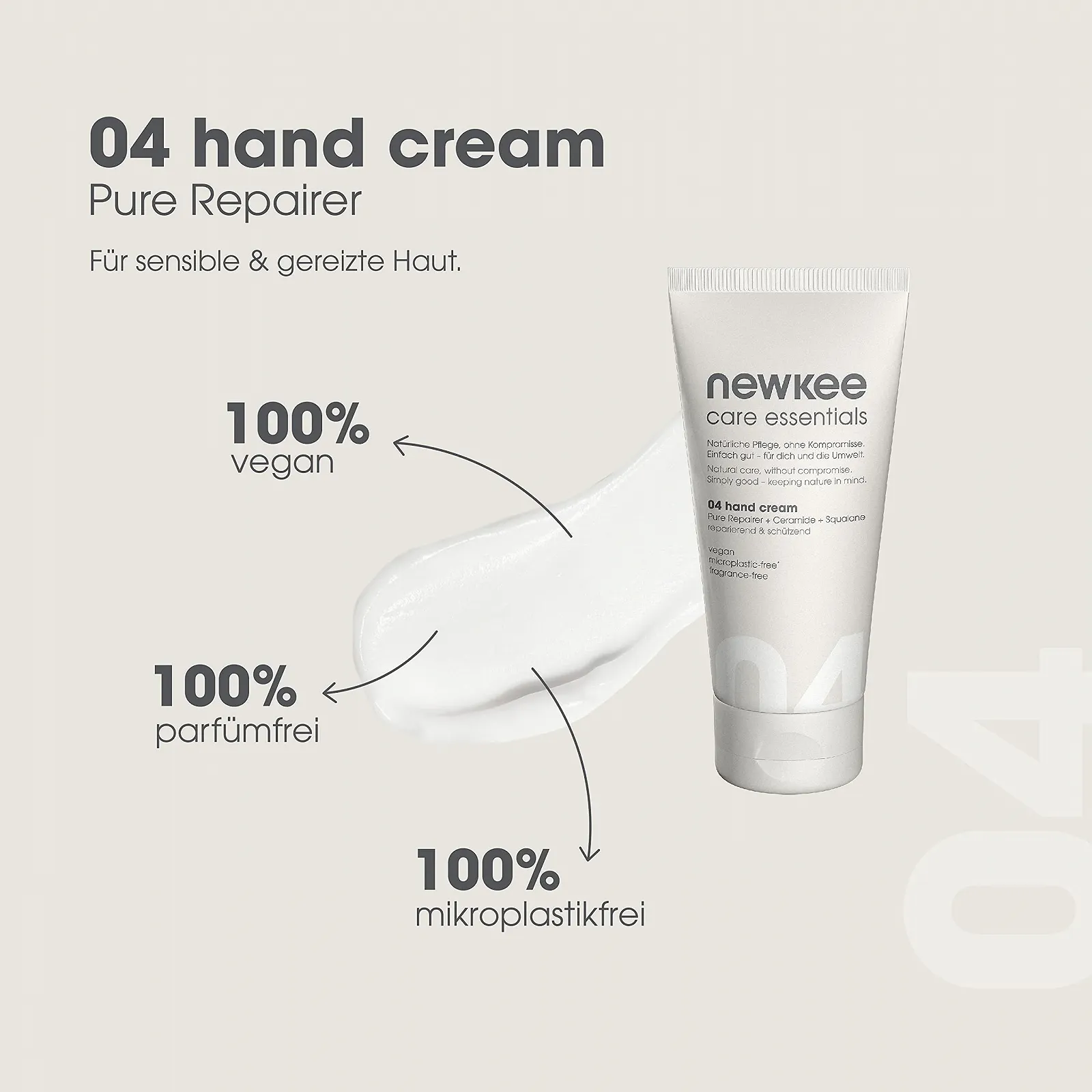 Крем для рук newkee 50 мл, веганський, без парфумів, фото №5