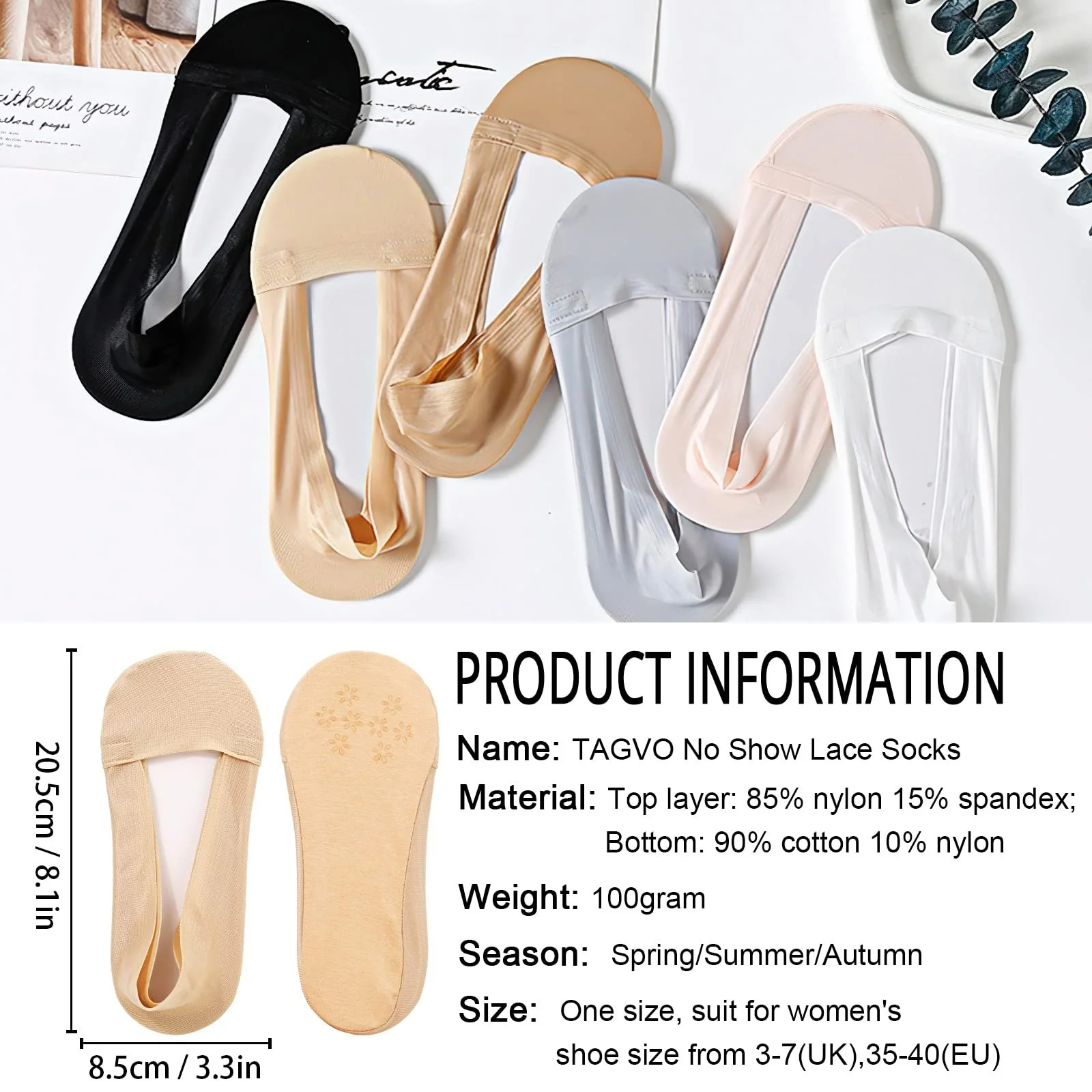 Шкарпетки-слідки TAGVO, 6 пар, фото №2