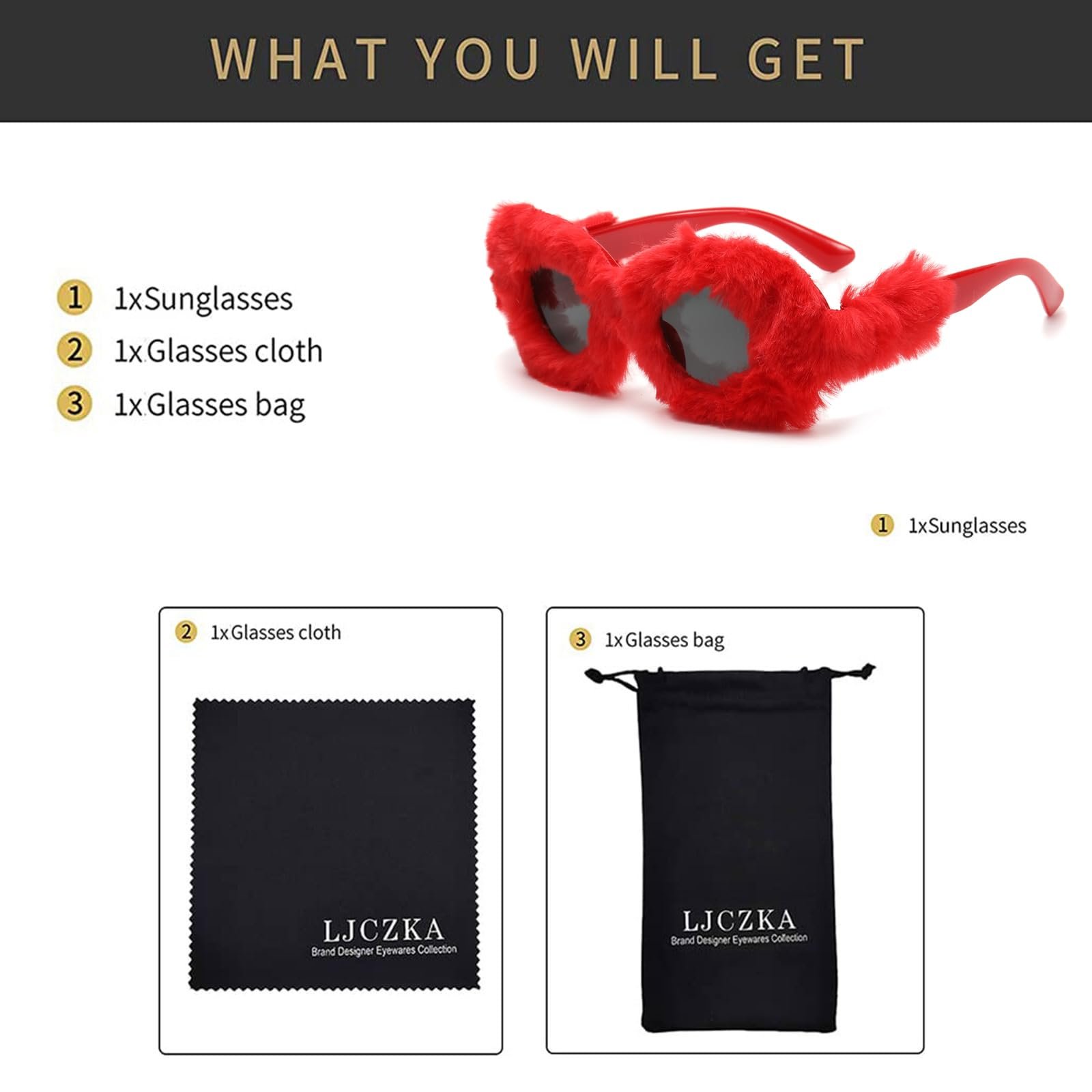 Сонцезахисні Окуляри Котяче Око LJCZKA Плюшеві, фото №6