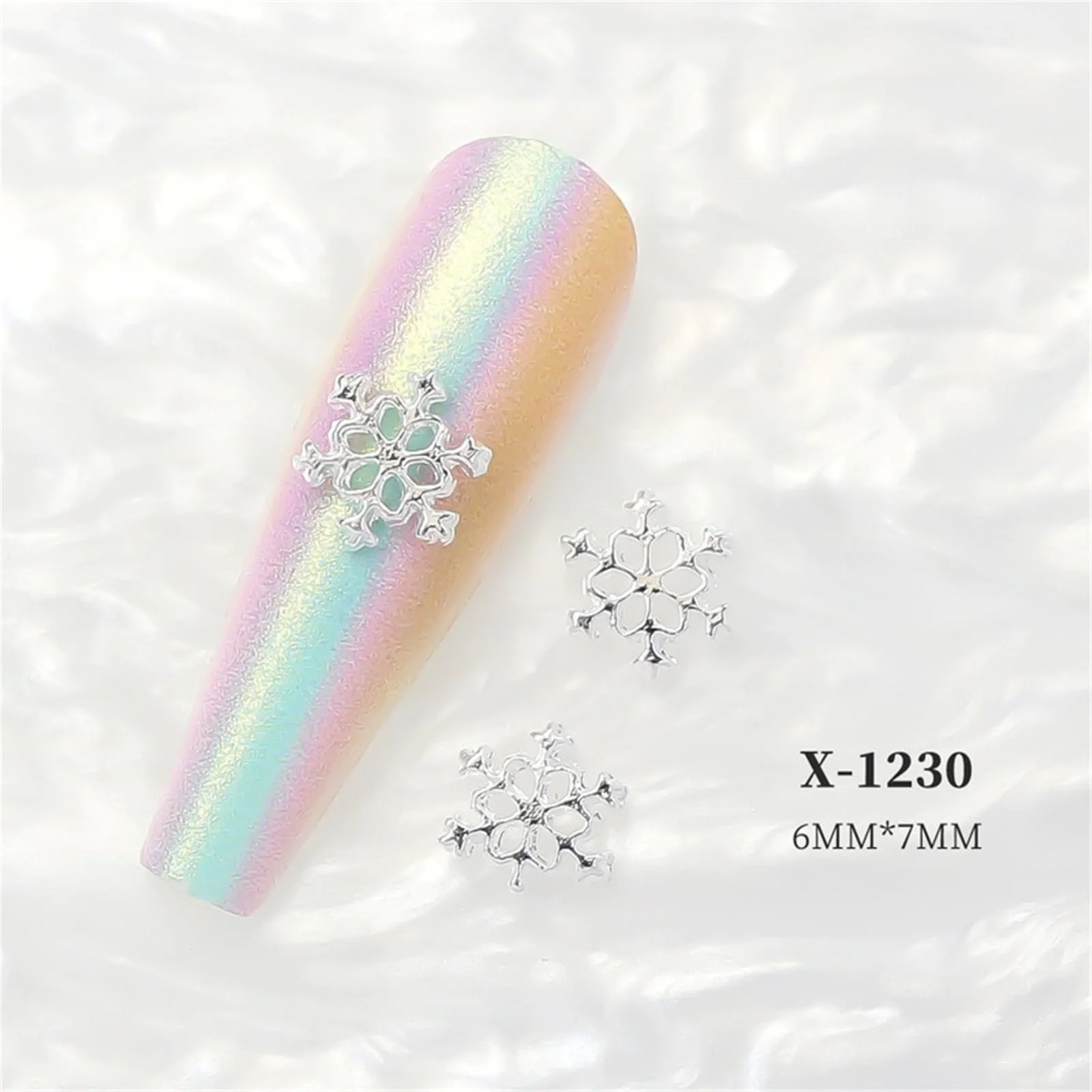 Прикраса для нігтів Сніжинки Модний манікюр, 10 шт, фото №5