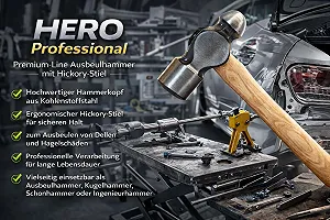 Молоток з кулястим бойком рихтувальний HERO Premium-Line 680 г вуглецева сталь рукоятка з гікорі synthetic.ua - Фото 1