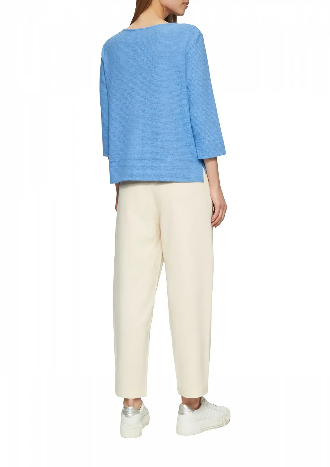 Текстурированный свитшот s.Oliver - рукав 3/4 и V-образный вырез, фото №6