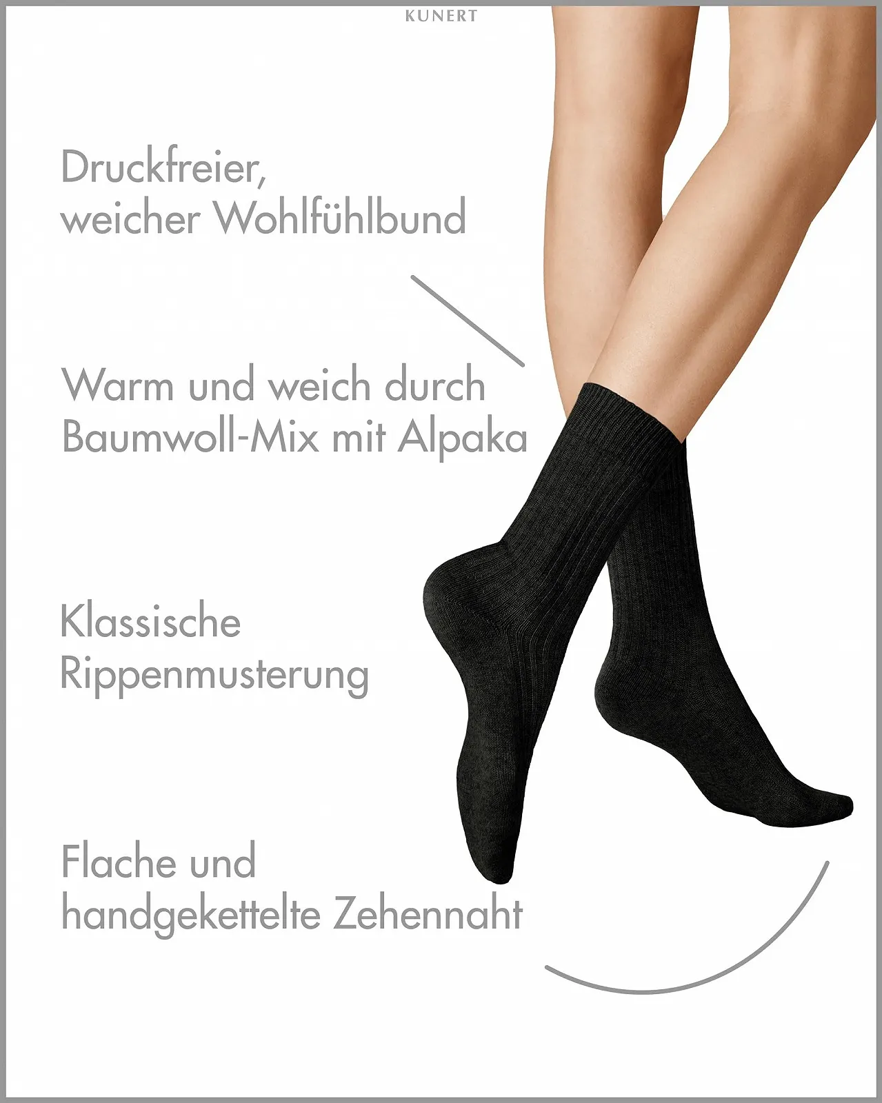 Женские вязаные носки Kunert Winter Dreams-Rib Sod, фото №2