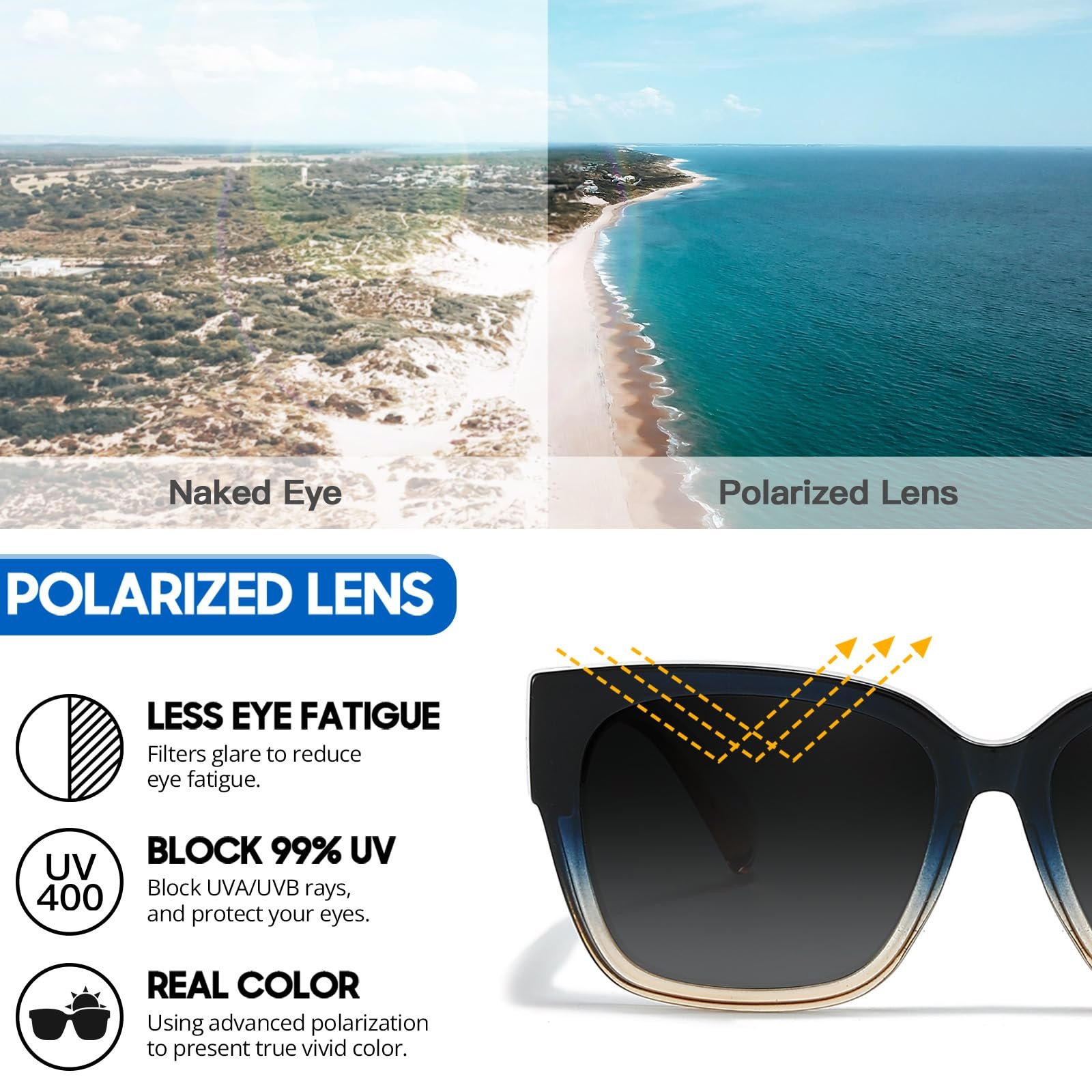 Солнцезащитные очки Поляризованные Myiaur, 2 шт, фото №6