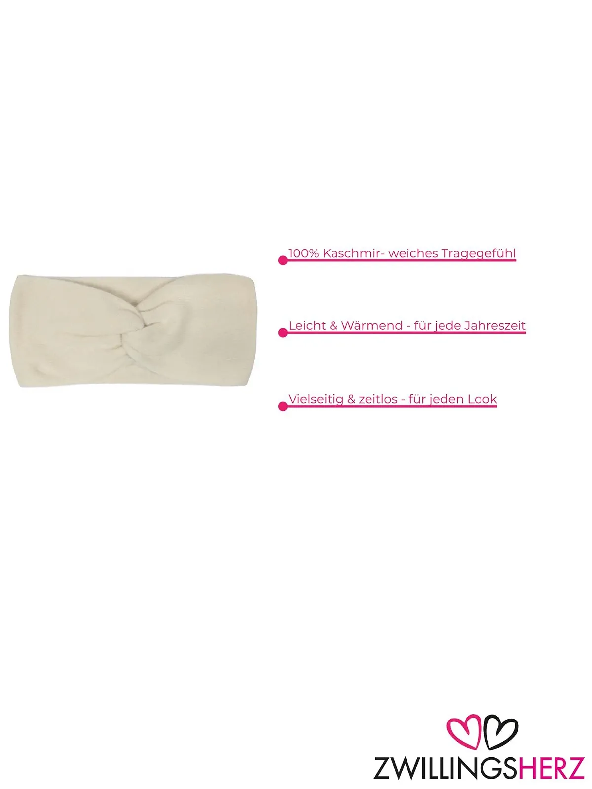 Пов'язка на голову Zwillingsherz 100% Кашемір, фото №3