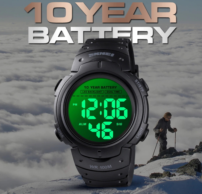 Годинник Годинник Skmei Neon 10 Bar Black, фото №2