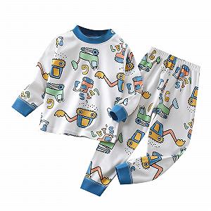 Комплект піжами для маленьких хлопчиків бавовняна, з довгими рукавами, унісекс - Фото 1