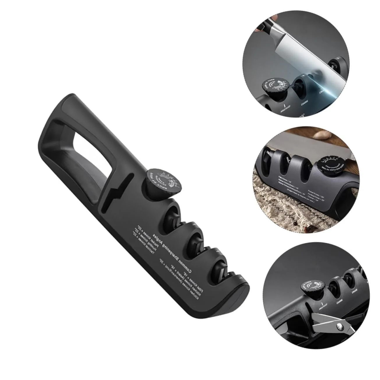 Точилка для ножей Mobestech ручная ABS черная, фото №9