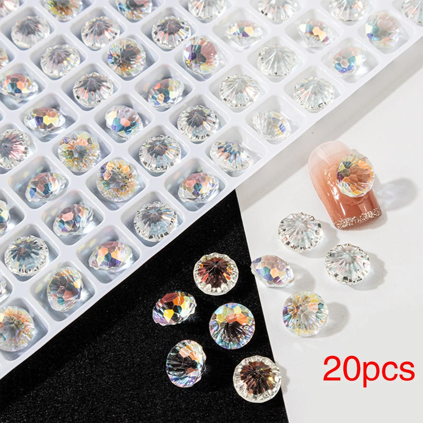 Стразы для ногтей Speced Bottom 3D Кристалл Камень для маникюра, 20 шт, фото №9