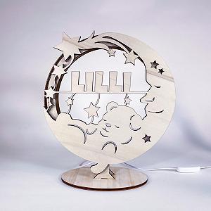 Настільна лампа Wooden Moon Personalised USB Дерев'яна - Фото 1