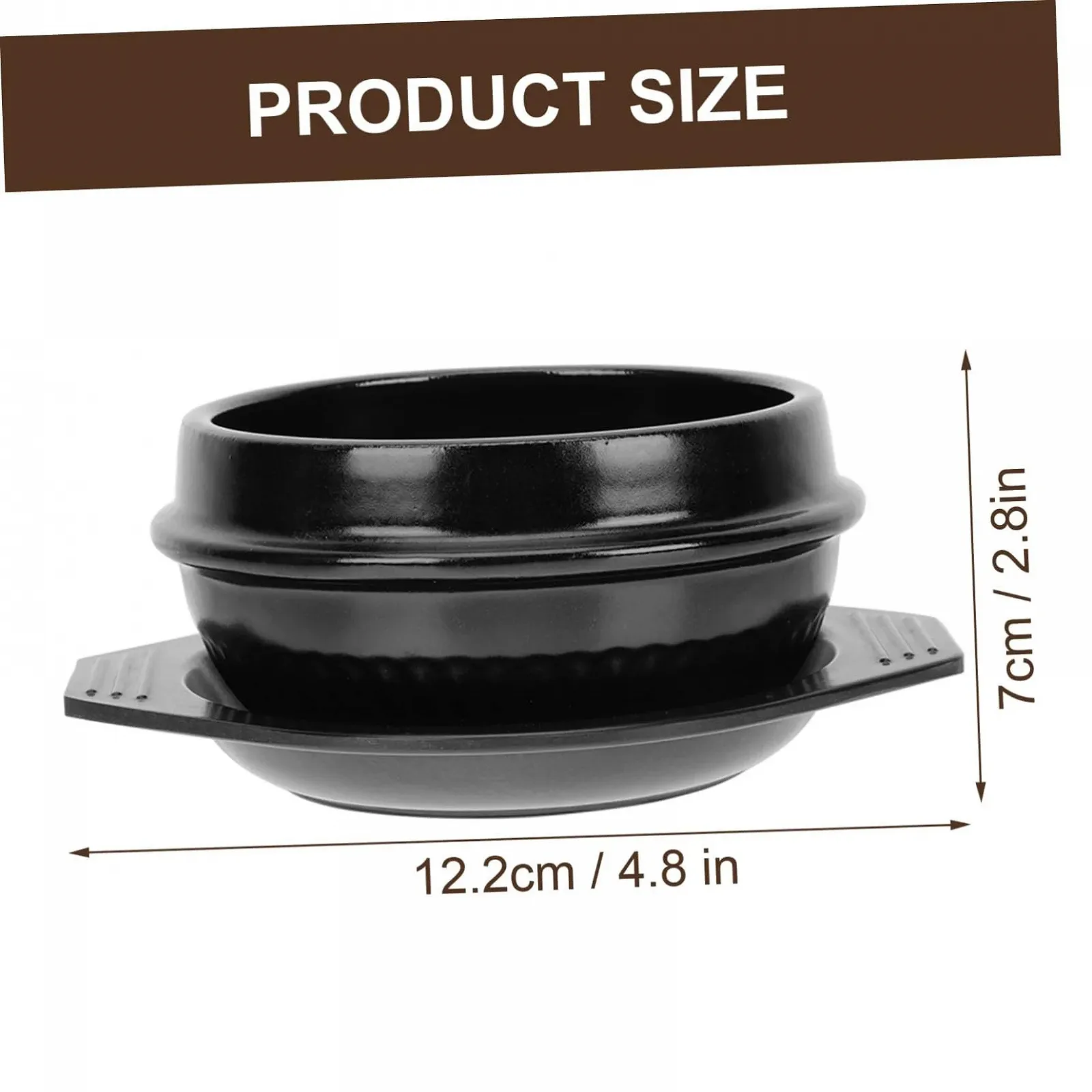 Керамическая кастрюля BESTOYARD с подносом и ложкой, легкая каменная кастрюля для бибимбапа, жаровня, гладкая поверхность, фото №2