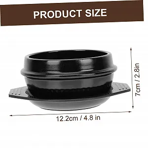 Керамическая кастрюля BESTOYARD с подносом и ложкой, легкая каменная кастрюля для бибимбапа, жаровня, гладкая поверхность synthetic.ua - Фото 1