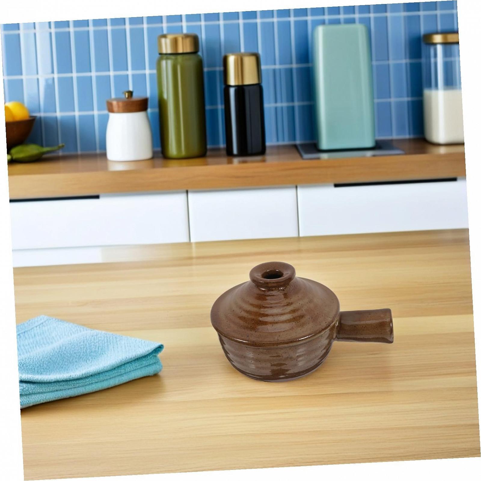 Набір ковшів-жаровень IMIKEYA 2 шт. керамічні з кришками жаростійкі, фото №5