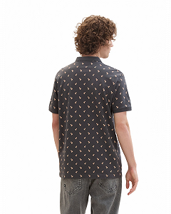 Поло Men's Polo with Palm Pattern 1042114ХХ35506 Tom Tailor Темно-сірий M synthetic.ua - Фото 1