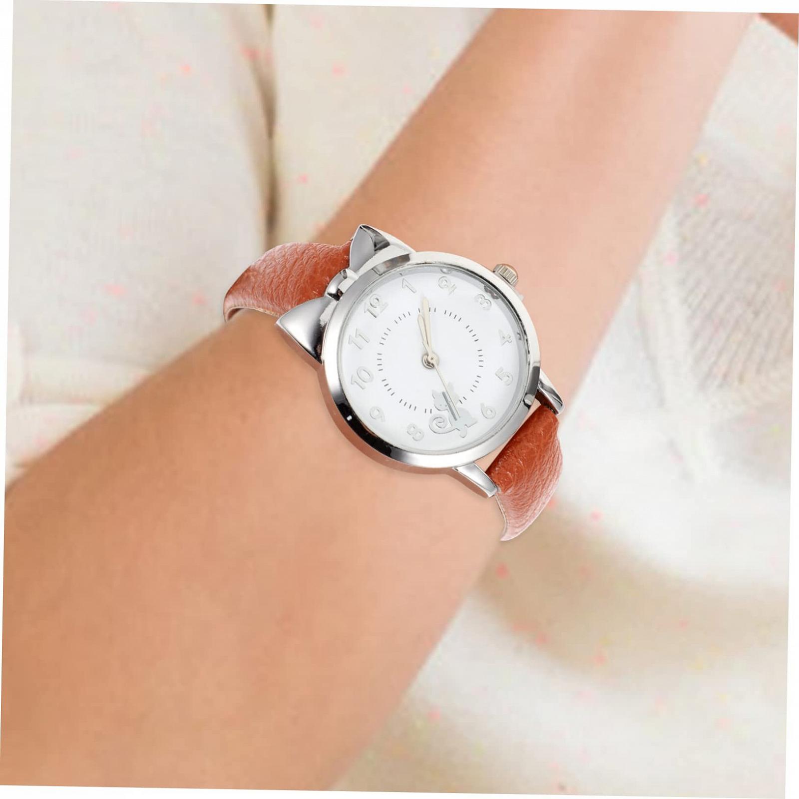 Кварцовий годинник OATIPHO Kitten Figure Жіночий годинник Срібний годинник Коричневий, фото №3 Кварцовий годинник OATIPHO Kitten Figure Жіночий годинник Срібний годинник Коричневий, фото №3