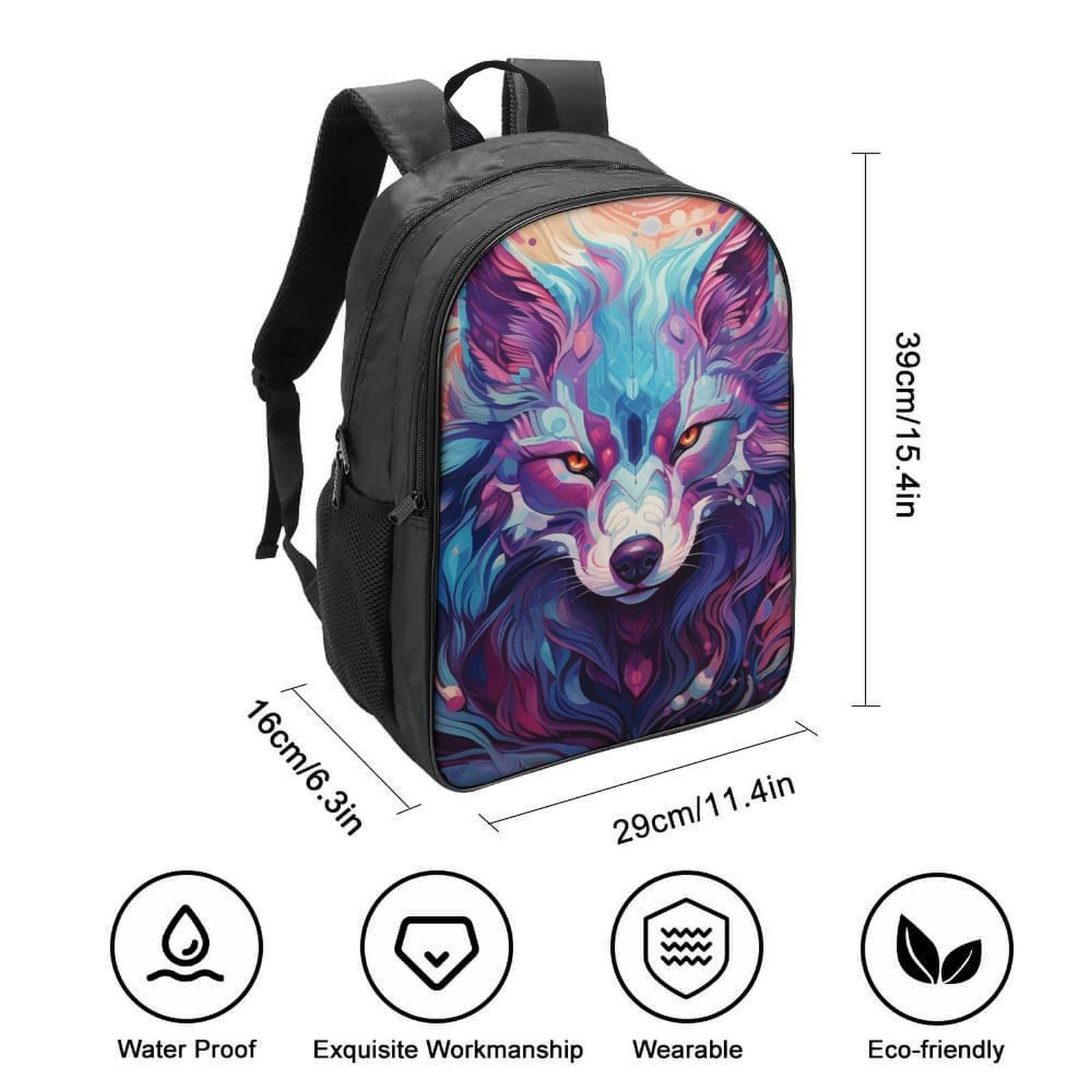 Рюкзак DPEOANEBN Wolf 3D для дітей, великий, шкільний, подарунок до школи, 40x28x16 см, фото №2